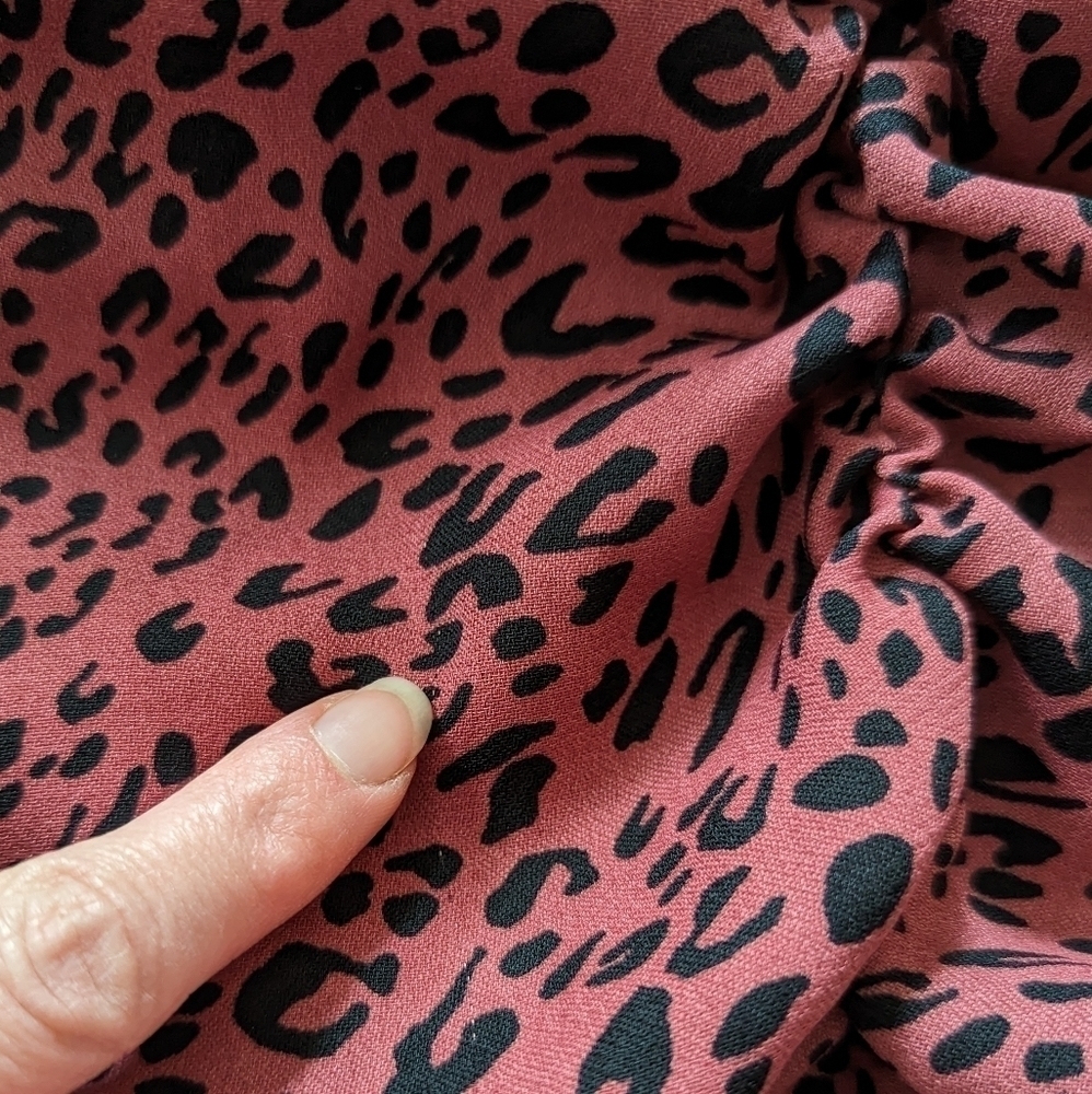 Zara animal print ruffled ruched mini dress medium - Picture 9 of 16
